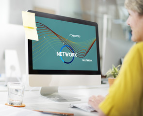 Wall Mural - Network Communication Connection Web concept