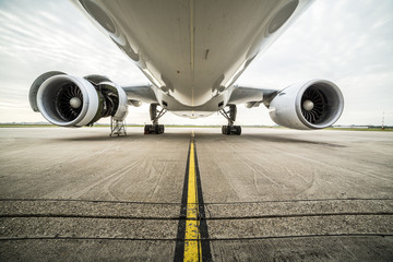 Wall Mural - Maintenance of an airplane at the airport