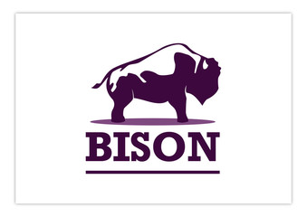 Wall Mural - bison - simple hand draw bison image logo designs