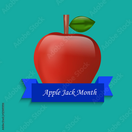 Fotografie, Tablou Illustration of Apples filled in a basket for Applejack Month