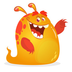 Orange monster. Vector cartoon