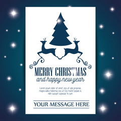 card merry christmas and new year design isolated vector illustration eps 10