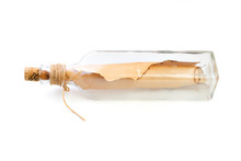 Bottle With Message Isolated