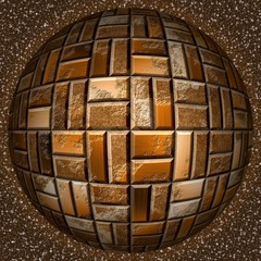 Poster - Abstract decorative metal sphere - brown pattern 