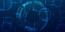 Blue Background Abstract With Lighting Circles Digital Concept