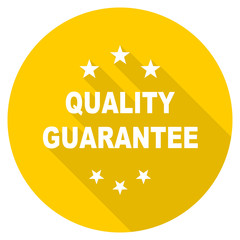 quality guarantee flat design yellow web icon