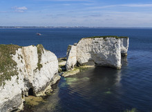 Old Harry Rocks At The Foreland (Handfast Point), Poole Harbour, Isle Of Purbeck, Jurassic Coast, Dorset