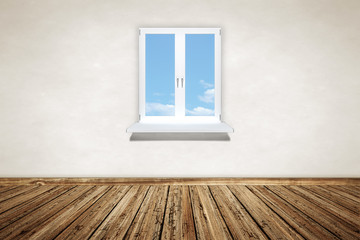 Wall Mural - empty wooden room with a window