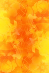 Fototapete - ornamental mandala and color abstract background. orange color.