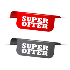 super offer, red banner super offer, vector element super offer