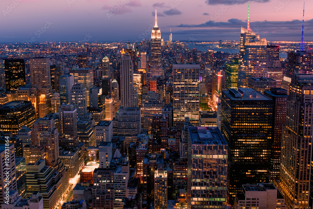 Beautiful sunset in New York City Stock Photo | Adobe Stock
