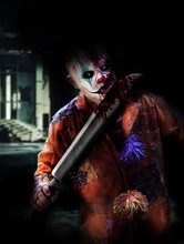 Psychopath Killer Clown In Creepy House