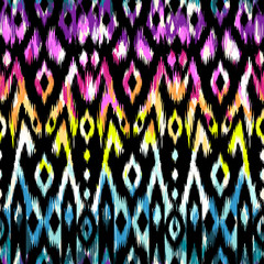 Poster - rainbow ikat pattern design - seamless background