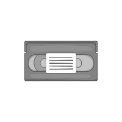 Wall Mural - Video cassette icon in black monochrome style isolated on white background. Film symbol vector illustration