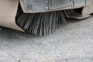 Bristles on a street sweeper