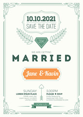 Wall Mural - Vintage wedding invitation