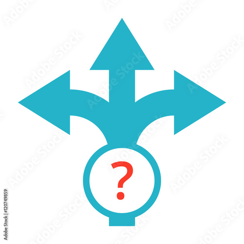 Fotografie, Obraz Strategic planning or decision making concept with direction arrow sign
