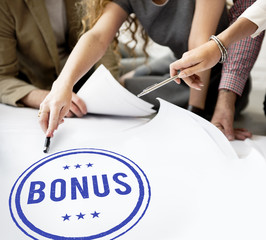 Sticker - Bonus Prize Profit Incentive Additional Compensation Concept