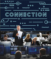 Wall Mural - technology digital connection innovation internet concept