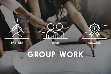 Wall Mural - Group Team Work Organization Concept