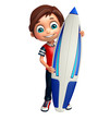 kid boy with Surfboard