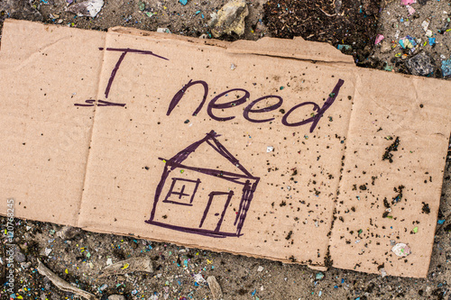Sign Of Homeless Man On Cardboard Stock Photo Adobe Stock Sign Of Homeless Man On Cardboard Stock Photo Adobe Stock