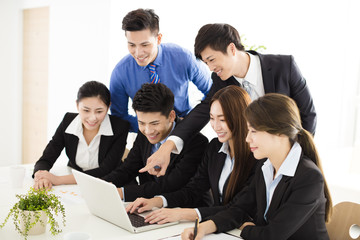 Wall Mural - happy young business people working in office