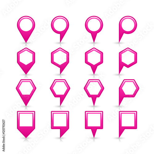 Flat Pink Color Map Pin Sign Location Icon Buy This Stock Vector