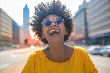 Hilarious girl in the street