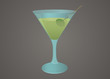 Martini glass with olive illustration