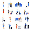 © Macrovector - Pilot And Stewardess Flat Icons Set
