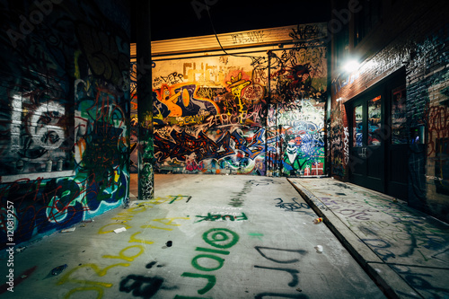 Graffiti Alley At Night In The Station North District Of Balti Buy This Stock Photo And Explore Similar Images At Adobe Stock Adobe Stock