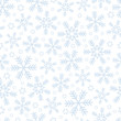 Blue Snowflake Seemless Pattern Design