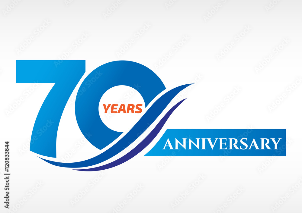 70 years anniversary Template logo - obrazy, fototapety, plakaty 