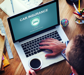 Wall Mural - car insurance damage policy transport vehicle concept