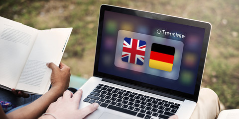 Wall Mural - flag countries foreign word translation concept