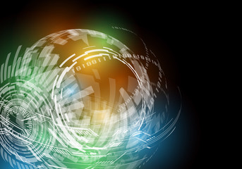Aufkleber - digital technological abstract concept visual, vector illustration