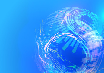 Aufkleber - digital technological abstract concept visual, vector illustration