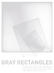 Poster - Simple bw template with translucent gray rectangles isolated on white