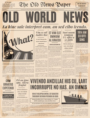 old newspaper design vector template.