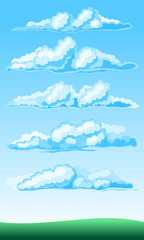 Sticker - set of cartoon clouds