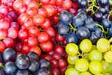 Pile of various kinds of grapes