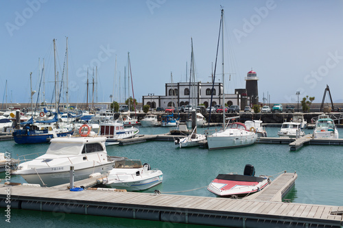 Lanzarote Spain August 7 2014 Yachts And Boats In