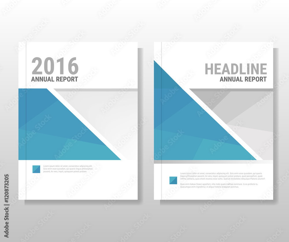 Blue annual report Leaflet Brochure Flyer template A4 size desig Stock ...