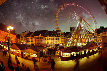 Fototapete - Marché de noel mulhouse