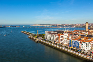 Sticker - El Abra bay and Getxo pier and seafront, Spain