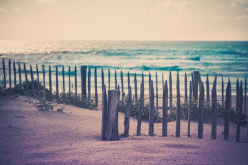 Sticker - Wooden fence on Atlantic beach in France