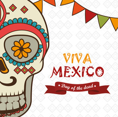 Wall Mural - icon day of the dead mexican design isolated vector illustration eps 10