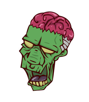 Zombie head vector and illustration. monster in Halloween night
