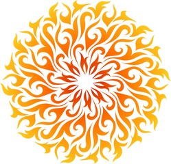 Vector abstract fire mandala. Decorative flame circle